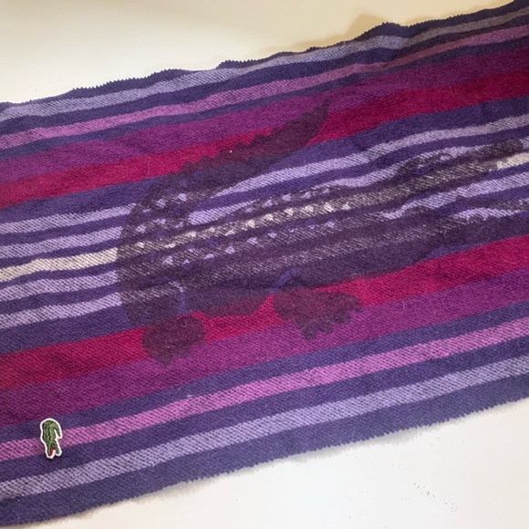 2/$30 LACOSTE women’s winter scarf - pink and purple stripes - Picture 6 of 7